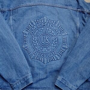 Vintage American Legion Machinists Aerospace Workers Jean Jacket Denim M Union